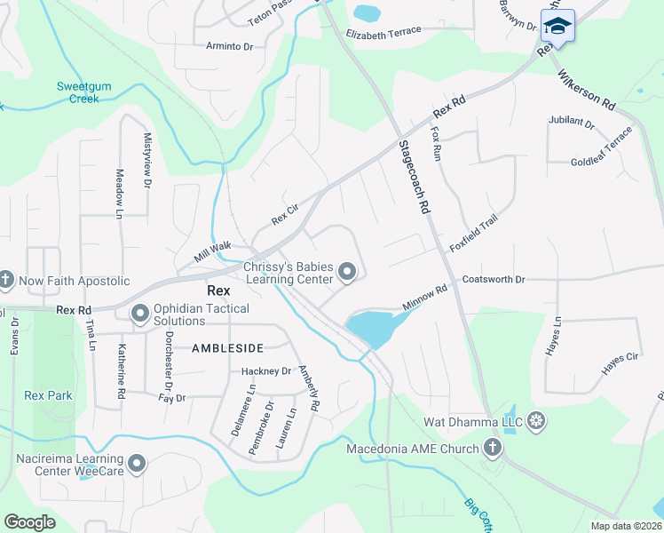 map of restaurants, bars, coffee shops, grocery stores, and more near 5938 Country Court in Rex