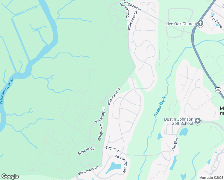 map of restaurants, bars, coffee shops, grocery stores, and more near 517 Daydream Court in Murrells Inlet