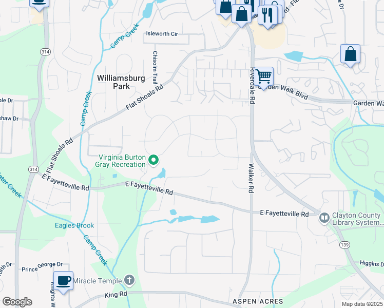 map of restaurants, bars, coffee shops, grocery stores, and more near 1354 Heather Circle in Riverdale
