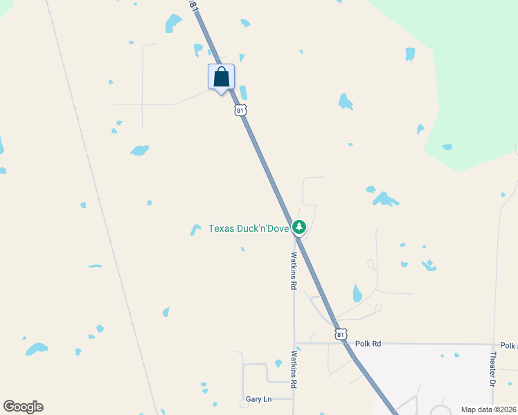 map of restaurants, bars, coffee shops, grocery stores, and more near 2683 U.S. 81 in Bowie
