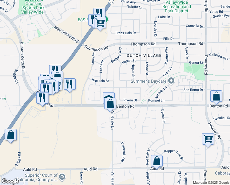 map of restaurants, bars, coffee shops, grocery stores, and more near 36428 Cognac Street in Winchester