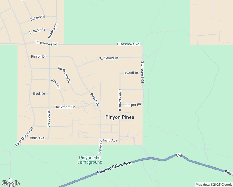 map of restaurants, bars, coffee shops, grocery stores, and more near 63245 Santa Rosa Drive in Mountain Center