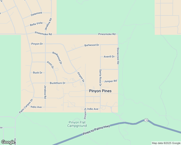 map of restaurants, bars, coffee shops, grocery stores, and more near 63245 Santa Rosa Drive in Mountain Center