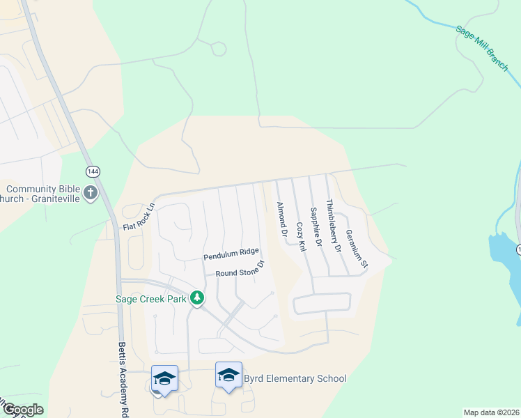 map of restaurants, bars, coffee shops, grocery stores, and more near 7320 Round Stone Drive in Graniteville