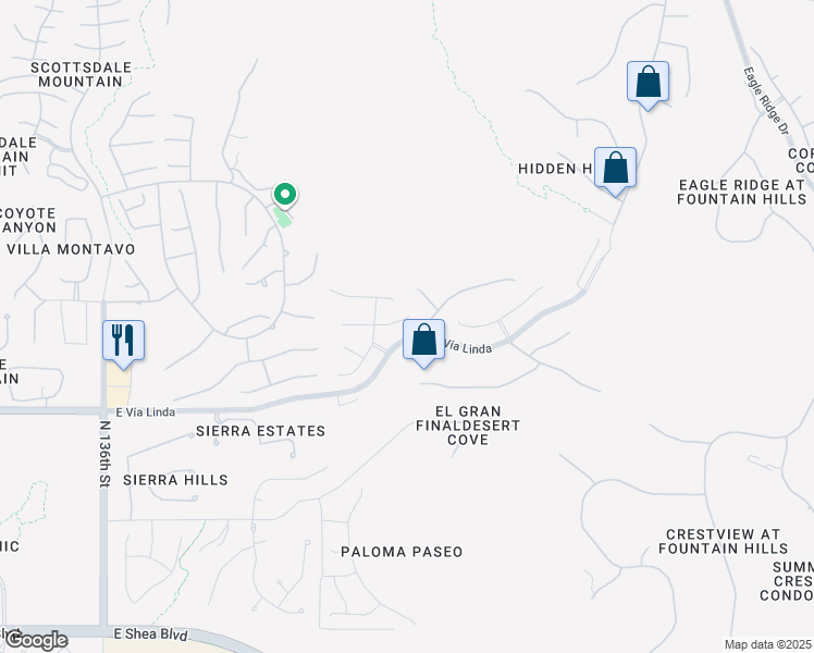 map of restaurants, bars, coffee shops, grocery stores, and more near 14165 E Geronimo Rd in Scottsdale