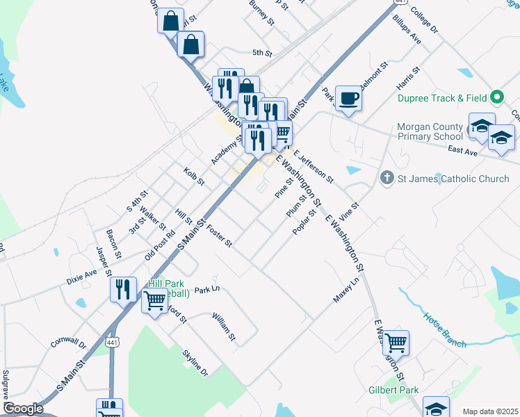 map of restaurants, bars, coffee shops, grocery stores, and more near 393 Central Avenue in Madison