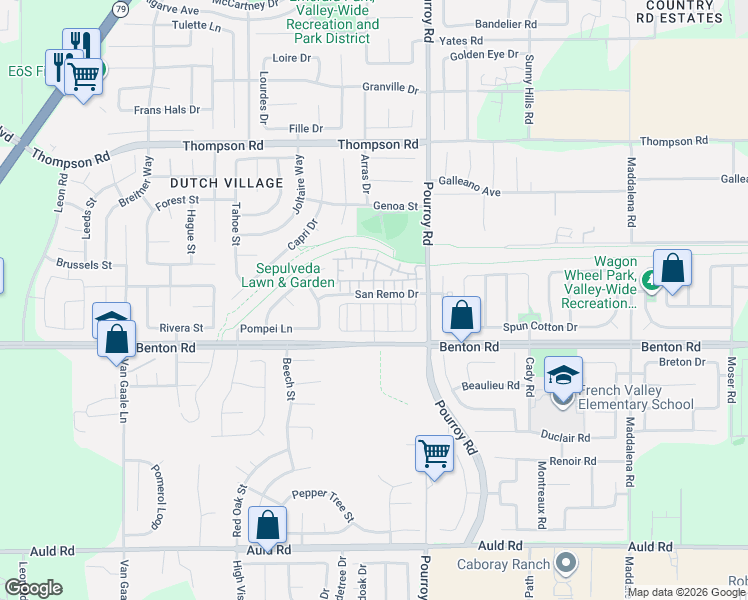 map of restaurants, bars, coffee shops, grocery stores, and more near 6 San Remo in Winchester