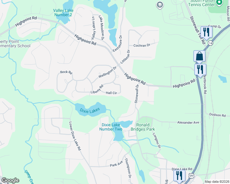 map of restaurants, bars, coffee shops, grocery stores, and more near 5487 Hall Circle in Union City