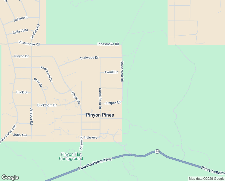 map of restaurants, bars, coffee shops, grocery stores, and more near 69925 Juniper Road in Mountain Center