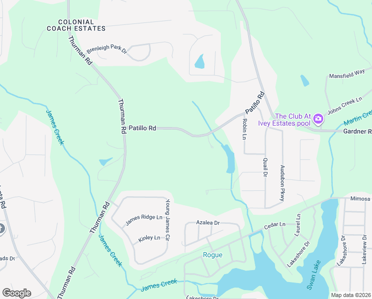 map of restaurants, bars, coffee shops, grocery stores, and more near 565 Patillo Road in Stockbridge