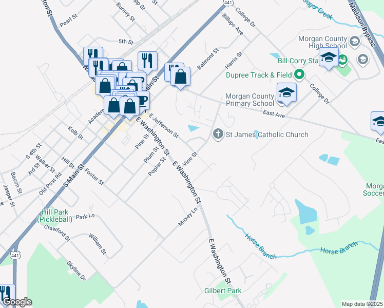 map of restaurants, bars, coffee shops, grocery stores, and more near 483A Vine Street in Madison