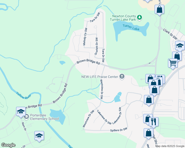 map of restaurants, bars, coffee shops, grocery stores, and more near 9032 Jim Purcell Drive in Covington