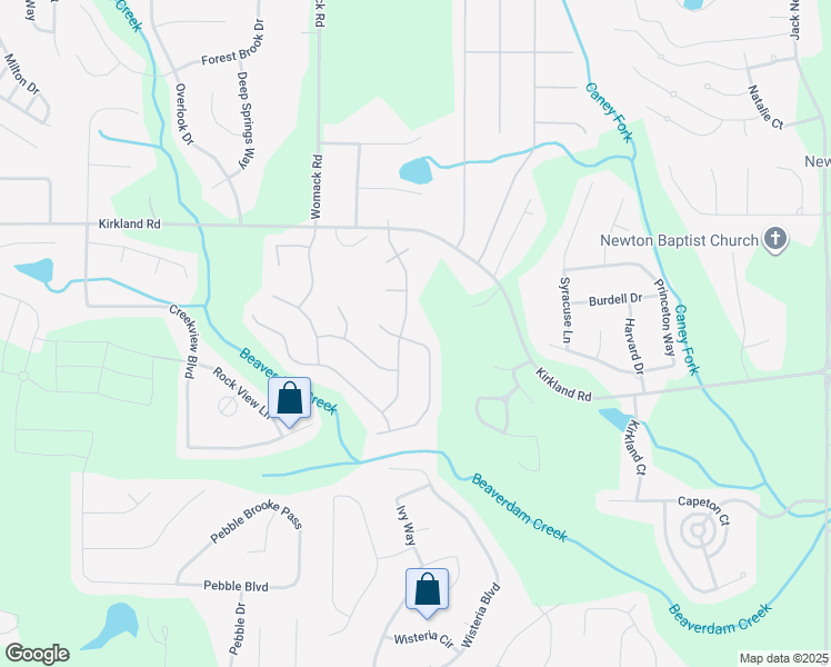 map of restaurants, bars, coffee shops, grocery stores, and more near 250 Meadowbrook Court in Covington