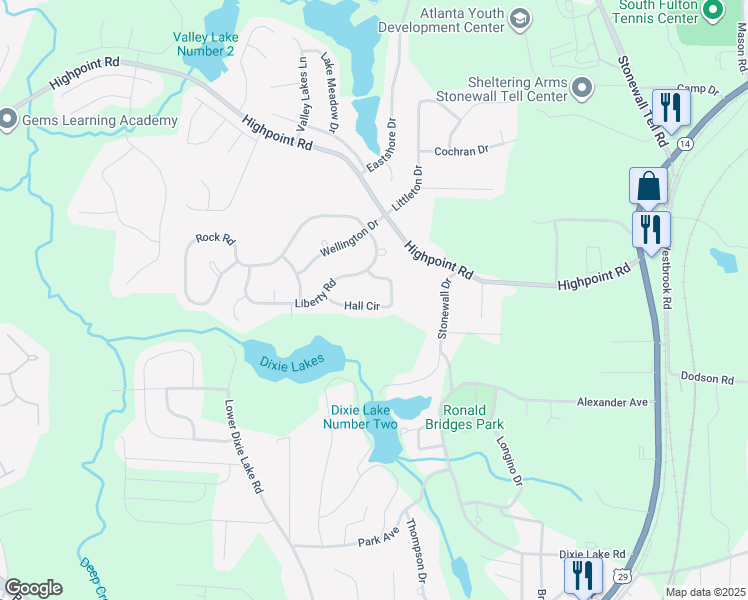 map of restaurants, bars, coffee shops, grocery stores, and more near 5487 Hall Circle in Union City