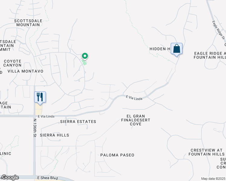 map of restaurants, bars, coffee shops, grocery stores, and more near 14165 East Geronimo Road in Scottsdale