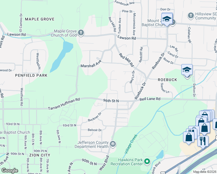 map of restaurants, bars, coffee shops, grocery stores, and more near 456 Saint Joseph Street in Birmingham