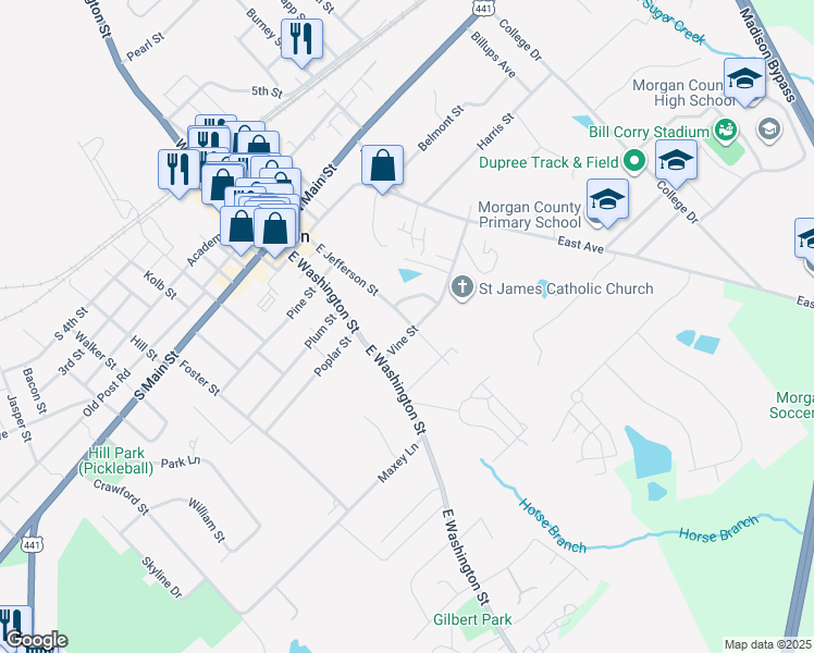map of restaurants, bars, coffee shops, grocery stores, and more near 483A Vine Street in Madison