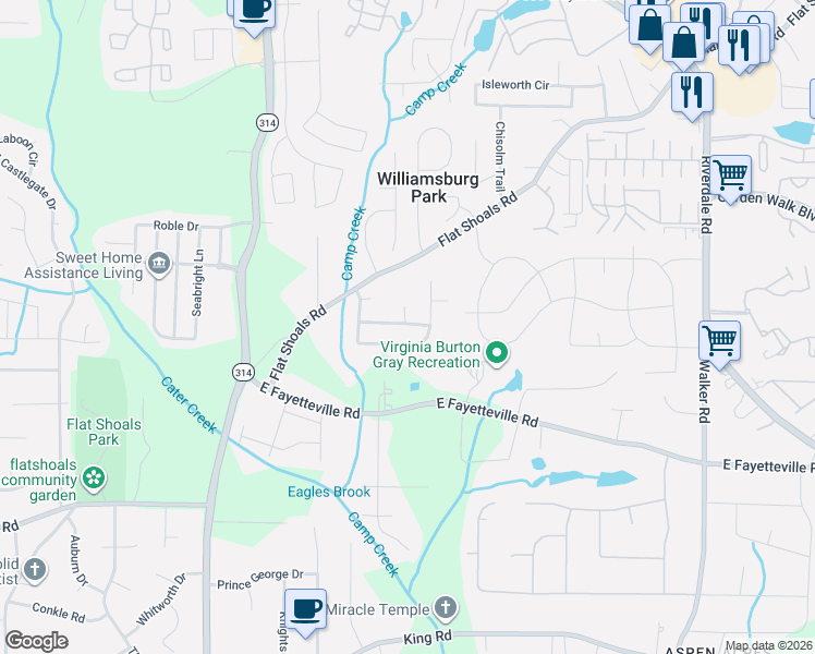 map of restaurants, bars, coffee shops, grocery stores, and more near 6022 Yellowood Court in Atlanta