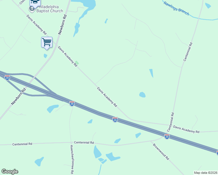 map of restaurants, bars, coffee shops, grocery stores, and more near 3641 Davis Academy Road in Rutledge