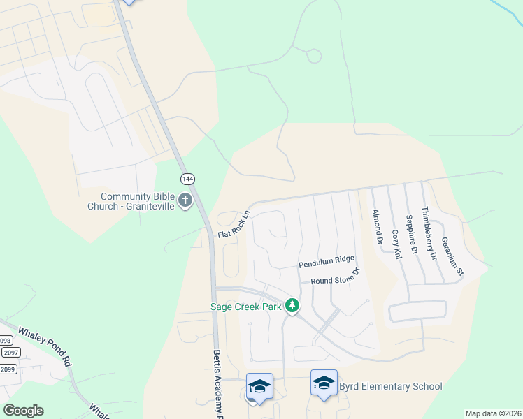 map of restaurants, bars, coffee shops, grocery stores, and more near 2011 Fern Crest Lane in Graniteville