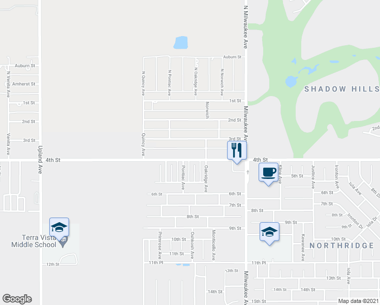 map of restaurants, bars, coffee shops, grocery stores, and more near 6712 4th Street in Lubbock