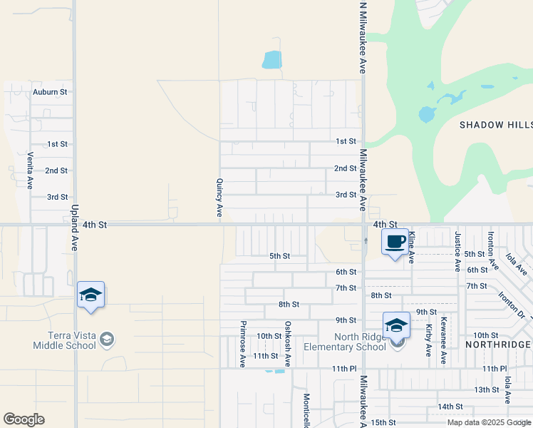 map of restaurants, bars, coffee shops, grocery stores, and more near 6712 4th Street in Lubbock