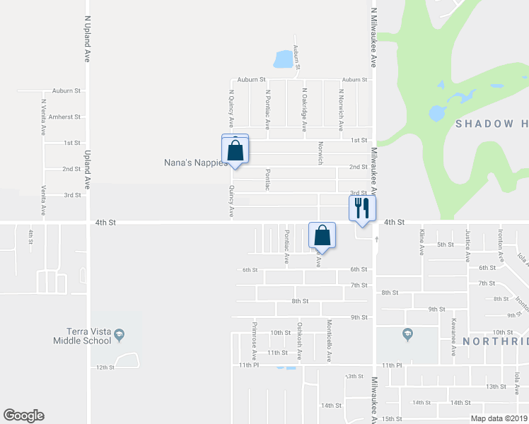 map of restaurants, bars, coffee shops, grocery stores, and more near 6804 4th Street in Lubbock