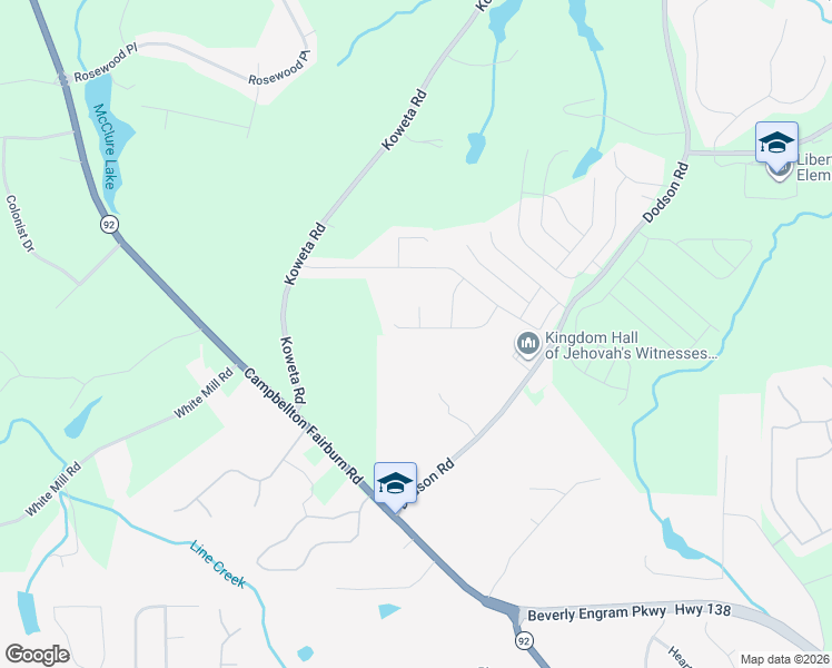 map of restaurants, bars, coffee shops, grocery stores, and more near 5231 Tye Trail in Fairburn