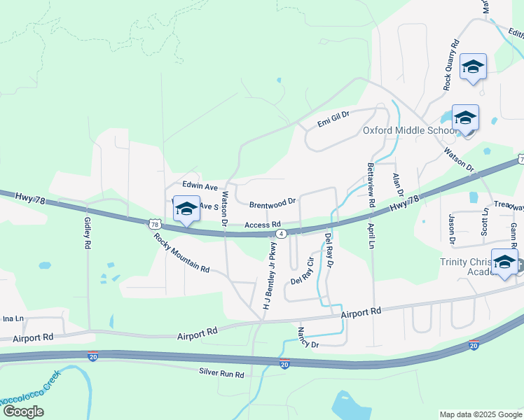 map of restaurants, bars, coffee shops, grocery stores, and more near 133 Access Road in Oxford