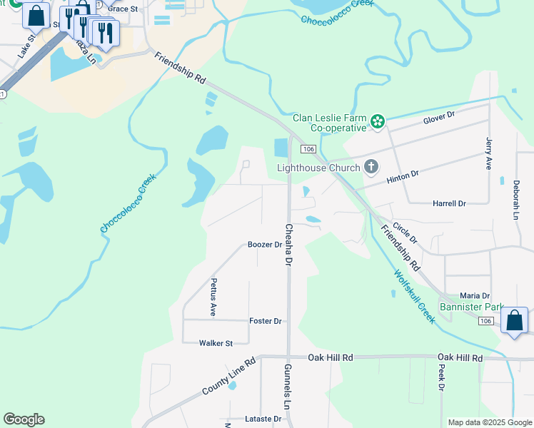 map of restaurants, bars, coffee shops, grocery stores, and more near 1811 Oakdale Street in Oxford