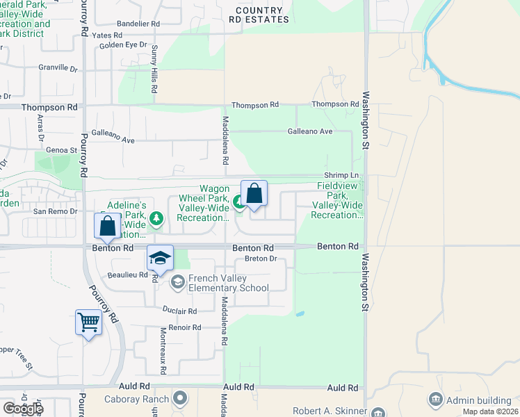 map of restaurants, bars, coffee shops, grocery stores, and more near 36395 Pistachio Drive in Winchester