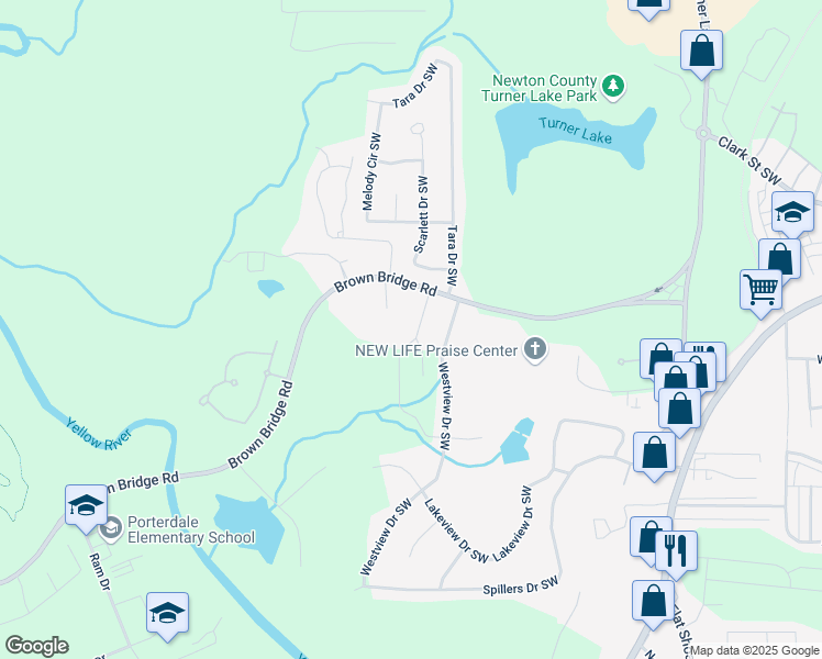 map of restaurants, bars, coffee shops, grocery stores, and more near 9026 Jim Purcell Drive in Covington