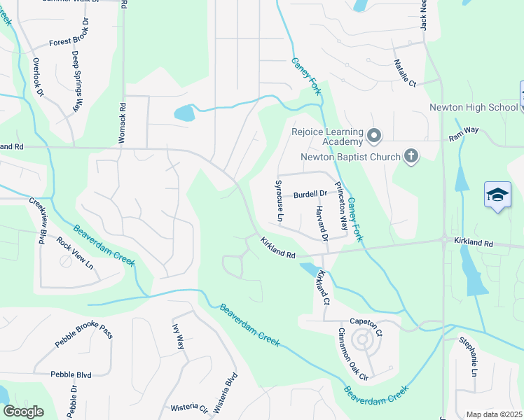 map of restaurants, bars, coffee shops, grocery stores, and more near 1050 Kirkland Road in Covington