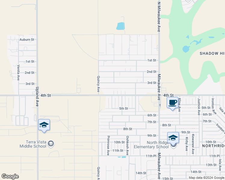 map of restaurants, bars, coffee shops, grocery stores, and more near 6802 4th Street in Lubbock