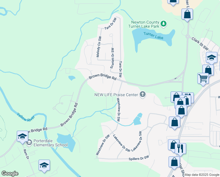 map of restaurants, bars, coffee shops, grocery stores, and more near 9026 Jim Purcell Drive in Covington