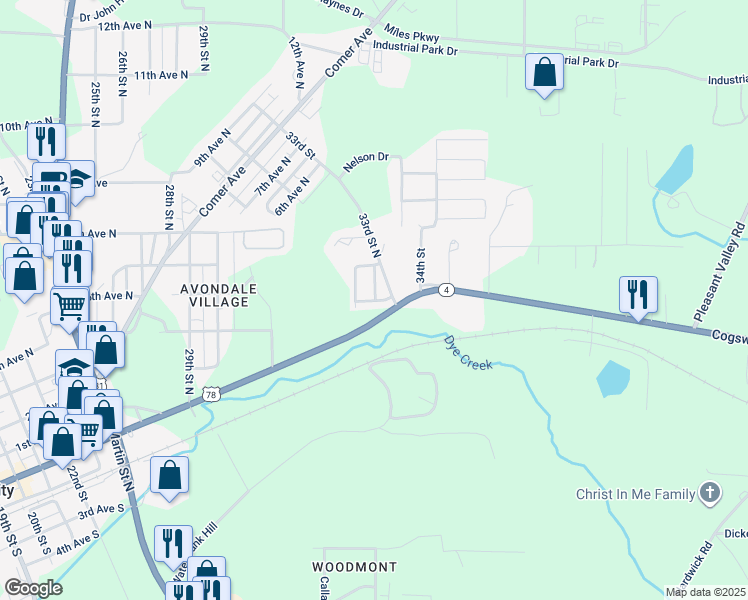 map of restaurants, bars, coffee shops, grocery stores, and more near 3255 Alabama 4 in Pell City