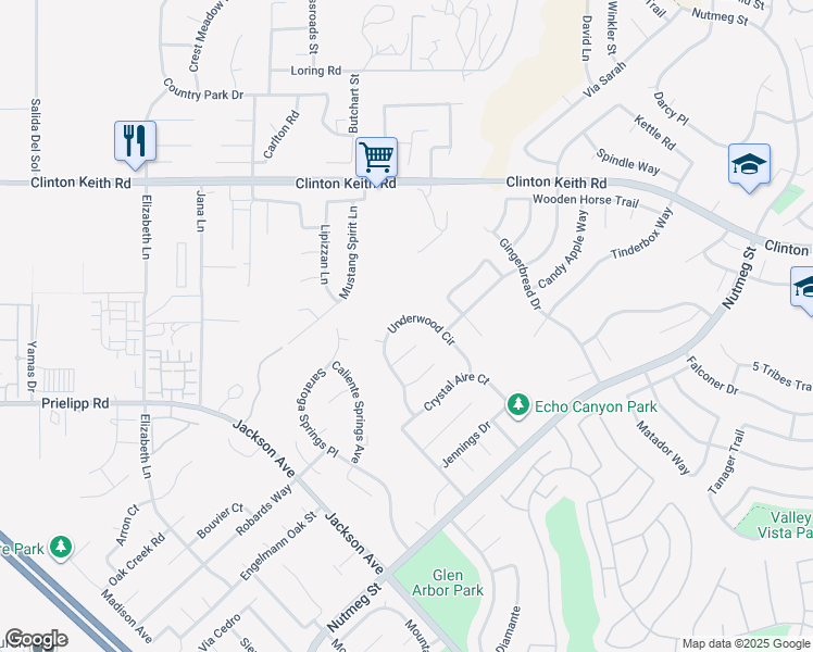 map of restaurants, bars, coffee shops, grocery stores, and more near 23539 Underwood Circle in Murrieta