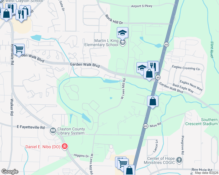 map of restaurants, bars, coffee shops, grocery stores, and more near 1767 Dayne Drive in Atlanta