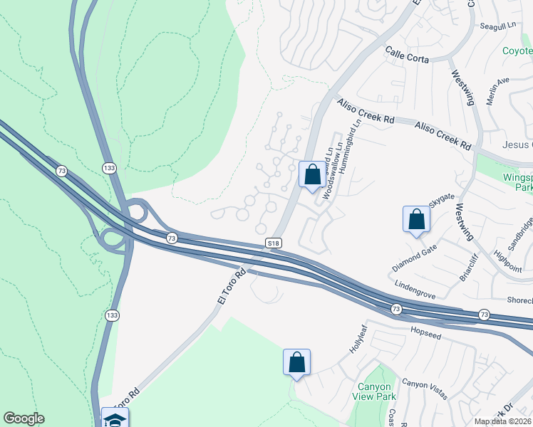 map of restaurants, bars, coffee shops, grocery stores, and more near 350 Artisan Drive in Laguna Beach