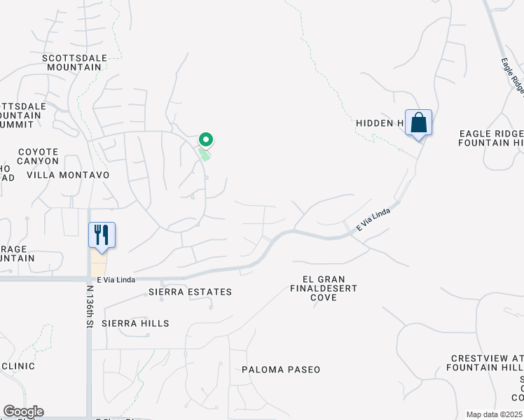 map of restaurants, bars, coffee shops, grocery stores, and more near 14077 East Coyote Road in Scottsdale
