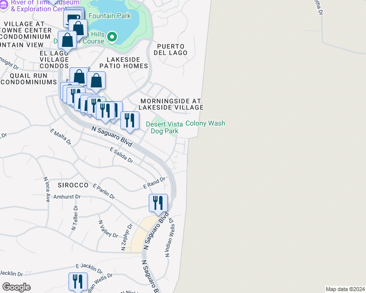 map of restaurants, bars, coffee shops, grocery stores, and more near 11645 North Desert Vista in Fountain Hills