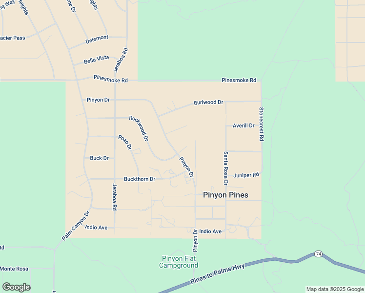 map of restaurants, bars, coffee shops, grocery stores, and more near 63270 Pinyon Drive in Mountain Center