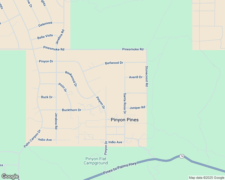 map of restaurants, bars, coffee shops, grocery stores, and more near 63260 Pinyon Drive in Mountain Center