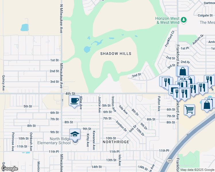 map of restaurants, bars, coffee shops, grocery stores, and more near 6202 4th Street in Lubbock