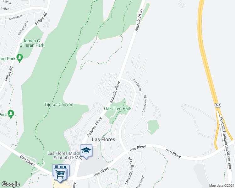 map of restaurants, bars, coffee shops, grocery stores, and more near 23 Wayfaire in Rancho Santa Margarita