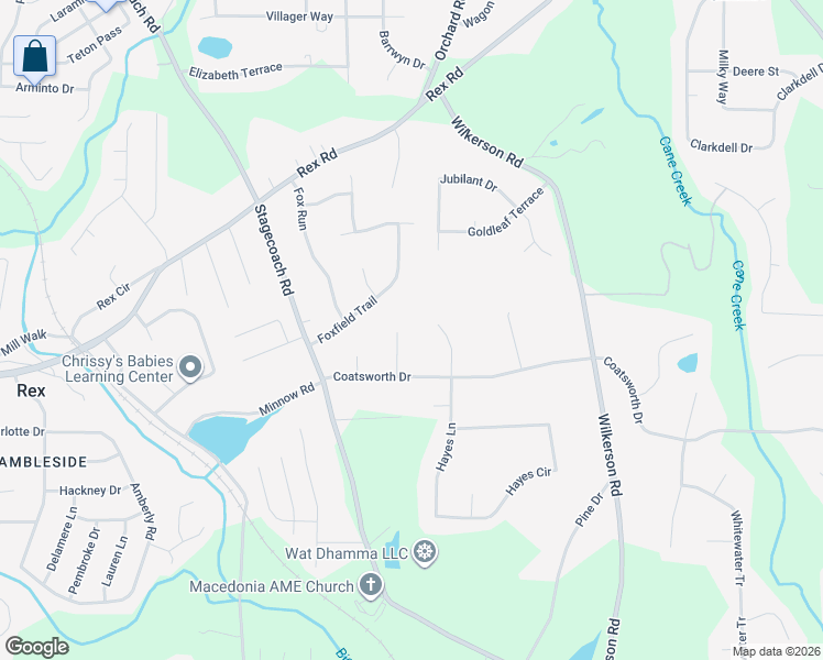 map of restaurants, bars, coffee shops, grocery stores, and more near 5902 Chalice Way in Rex