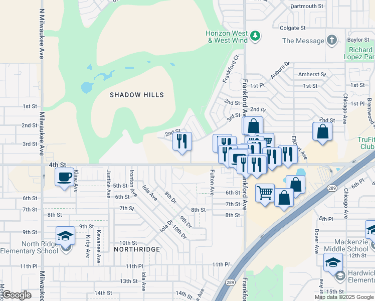 map of restaurants, bars, coffee shops, grocery stores, and more near 210 Homestead Avenue in Lubbock