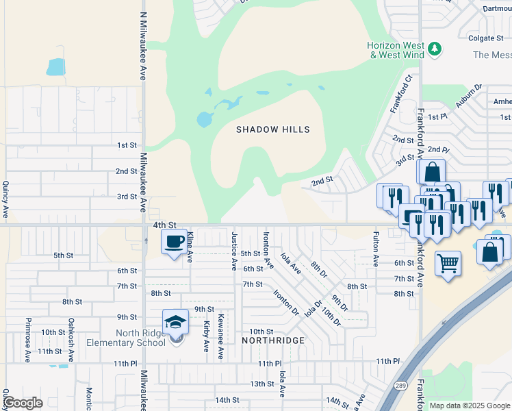map of restaurants, bars, coffee shops, grocery stores, and more near 6202 4th Street in Lubbock