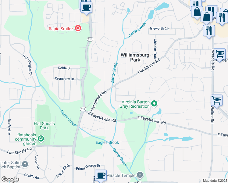 map of restaurants, bars, coffee shops, grocery stores, and more near 5937 Yellowood Court in Atlanta