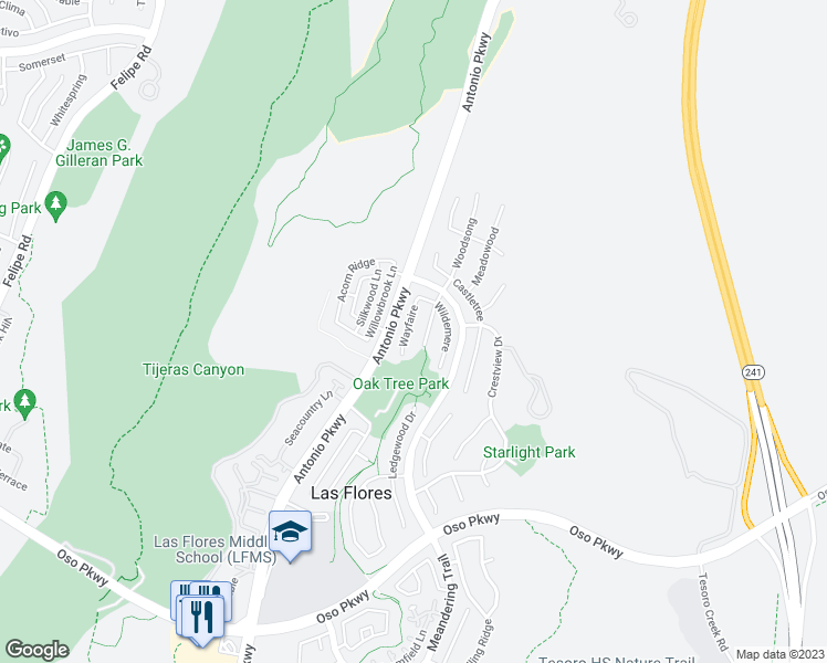 map of restaurants, bars, coffee shops, grocery stores, and more near 20 Wayfaire in Rancho Santa Margarita